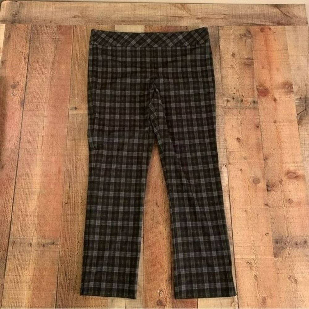 Erica Taylor women's size XL Stich Fix black and grays plaid pants